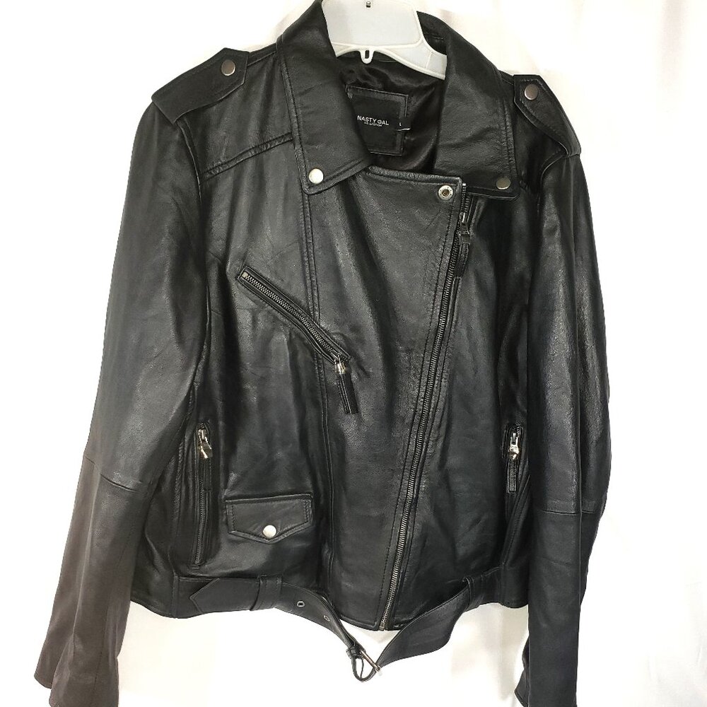 Nasty Gal Custom Made Real leather Biker Jacket "Til Death Do Us Part"